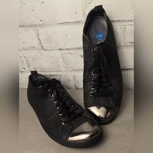 OPP France x Transformers Black Leather Sneakers w/ Metal Toes